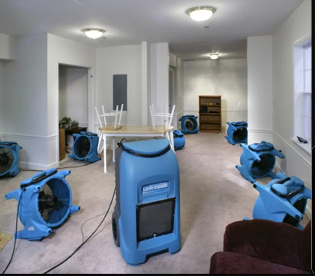 Air movers and dehumidifier setup for Water Extraction & Removal in DeRidder